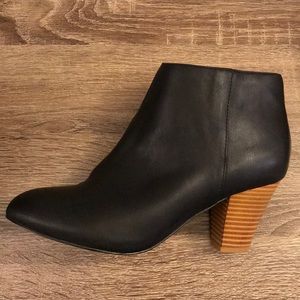 Black Block Heel Zipper Ankle Boots